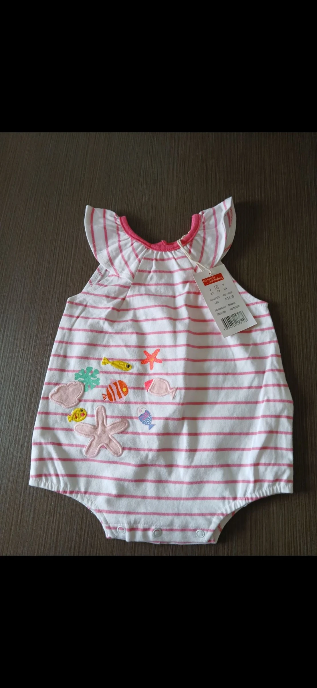 barboteuse combishort bodie sans manches dpam 67 cm 6 mois